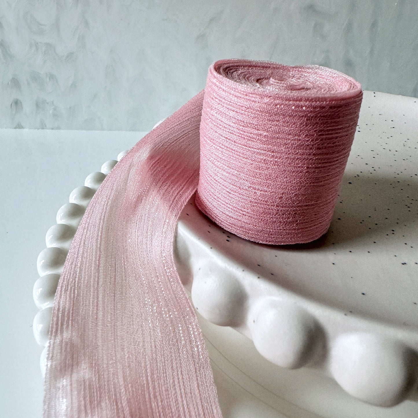 Cotton Shimmer Ribbon - Rose