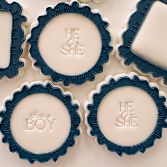 Round Frilled Edge Cookie Stamp & Cutter
