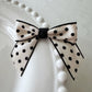 Black & White Satin Spot Pre tied bows (10pk)