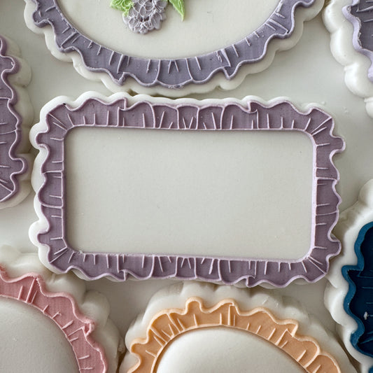 Rectangle Frilled Edge Cookie Stamp & Cutter