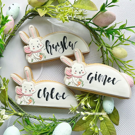 Bunny Name Half Arch Cookie Stamp and Cutter