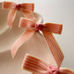 Baby Pink & Cream Stripe Grosgrain Pre tied bows (10pk)