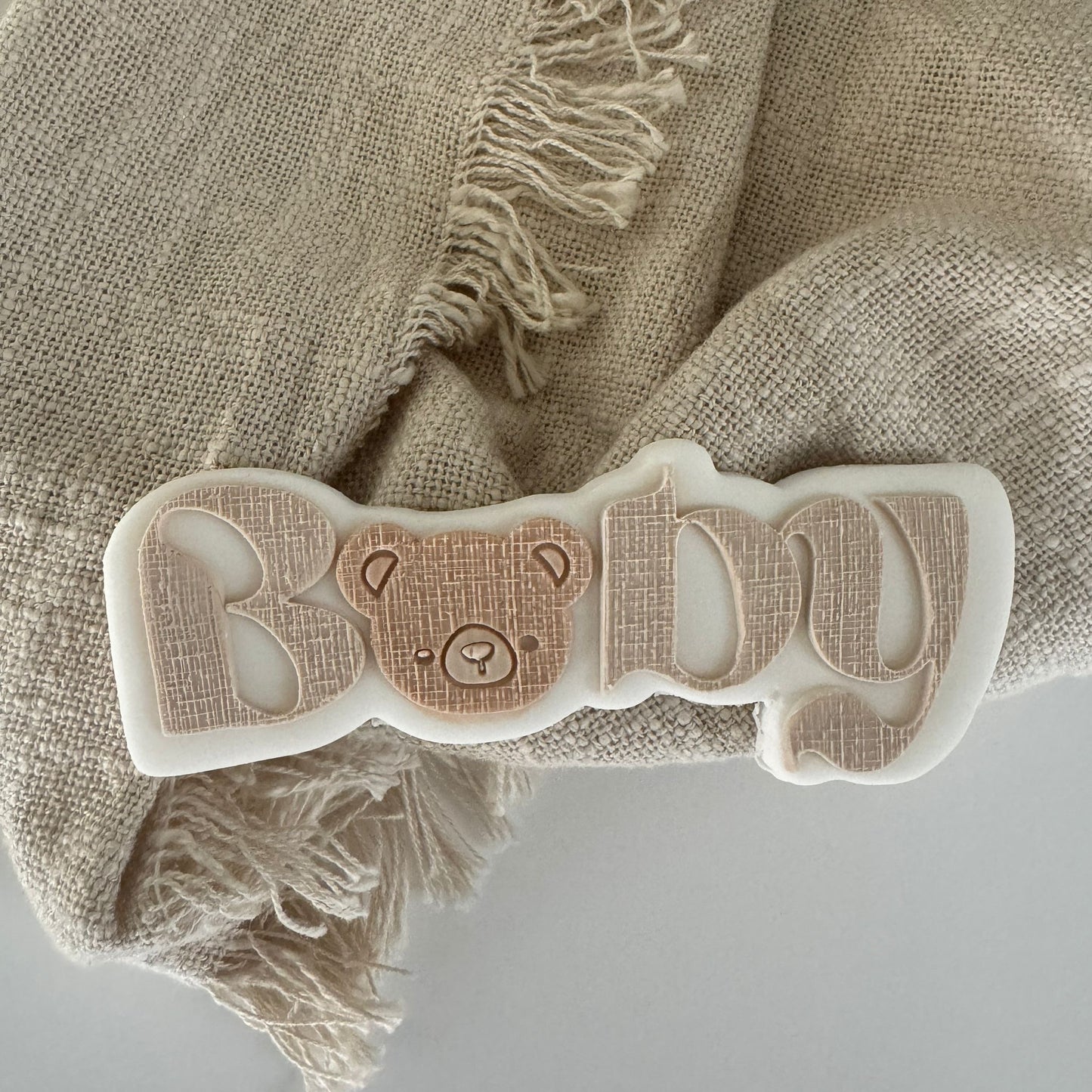 Linen Baby Cookie Stamp & Cutter