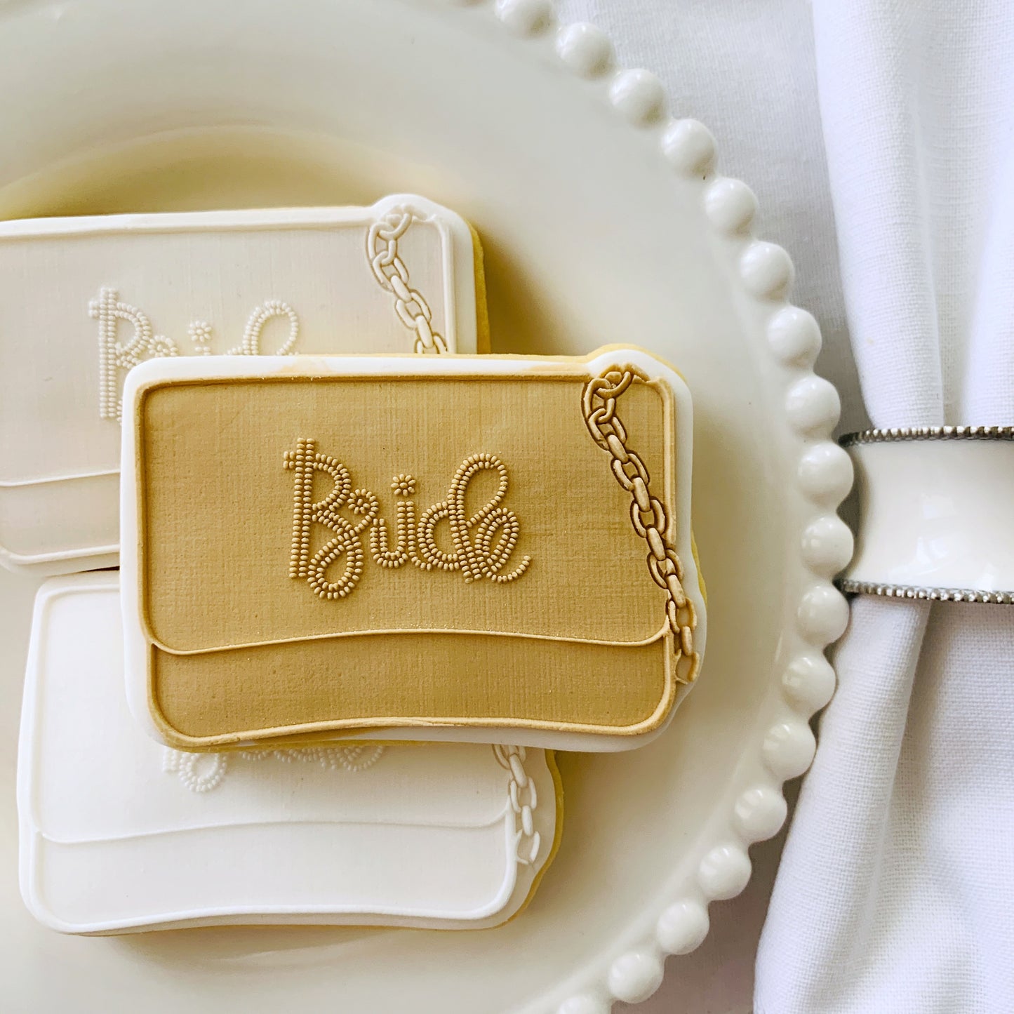 Beaded Bride Bag Cookie Stamp & Cutter