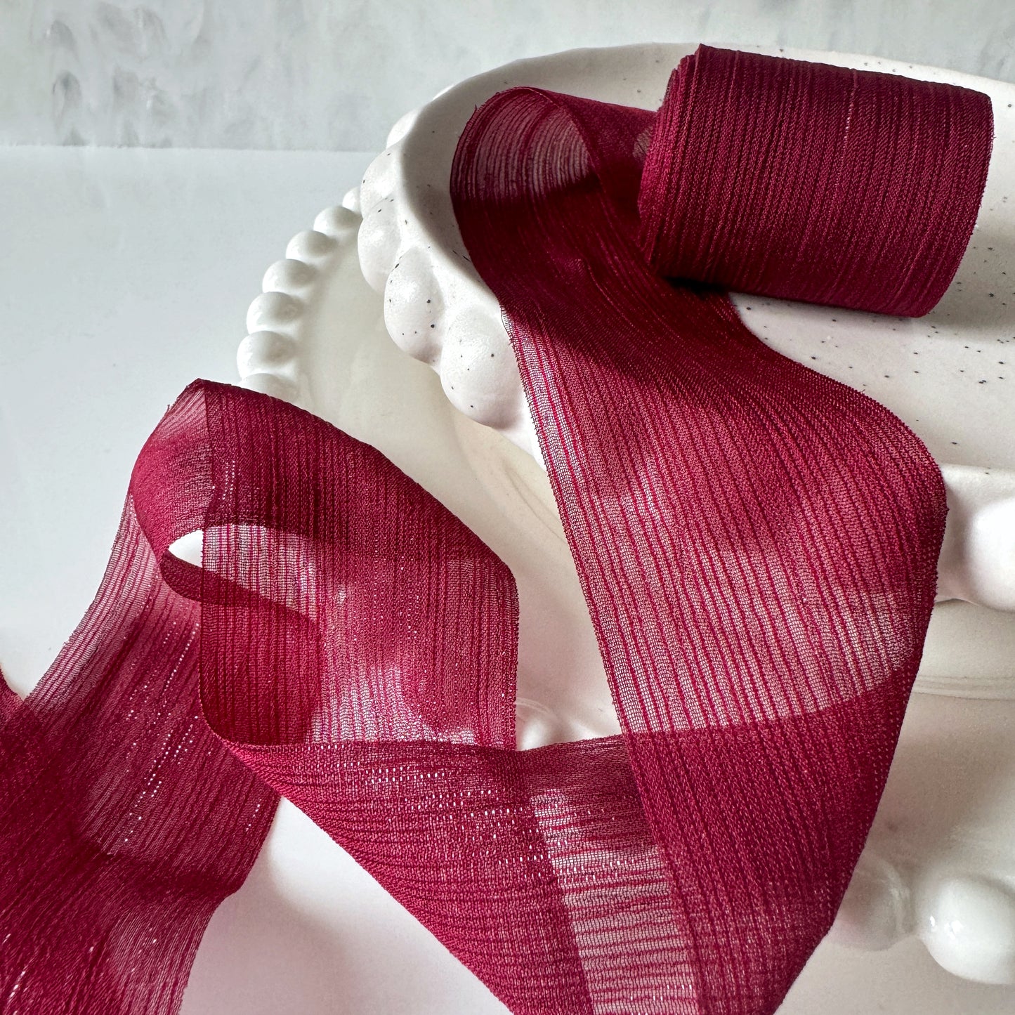 Cotton Shimmer Ribbon - Burgundy