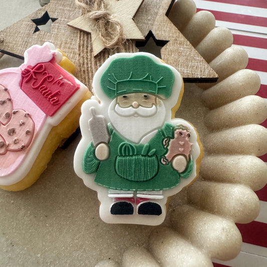 5cm Mini Baking Santa Cookie Stamp & Cutter