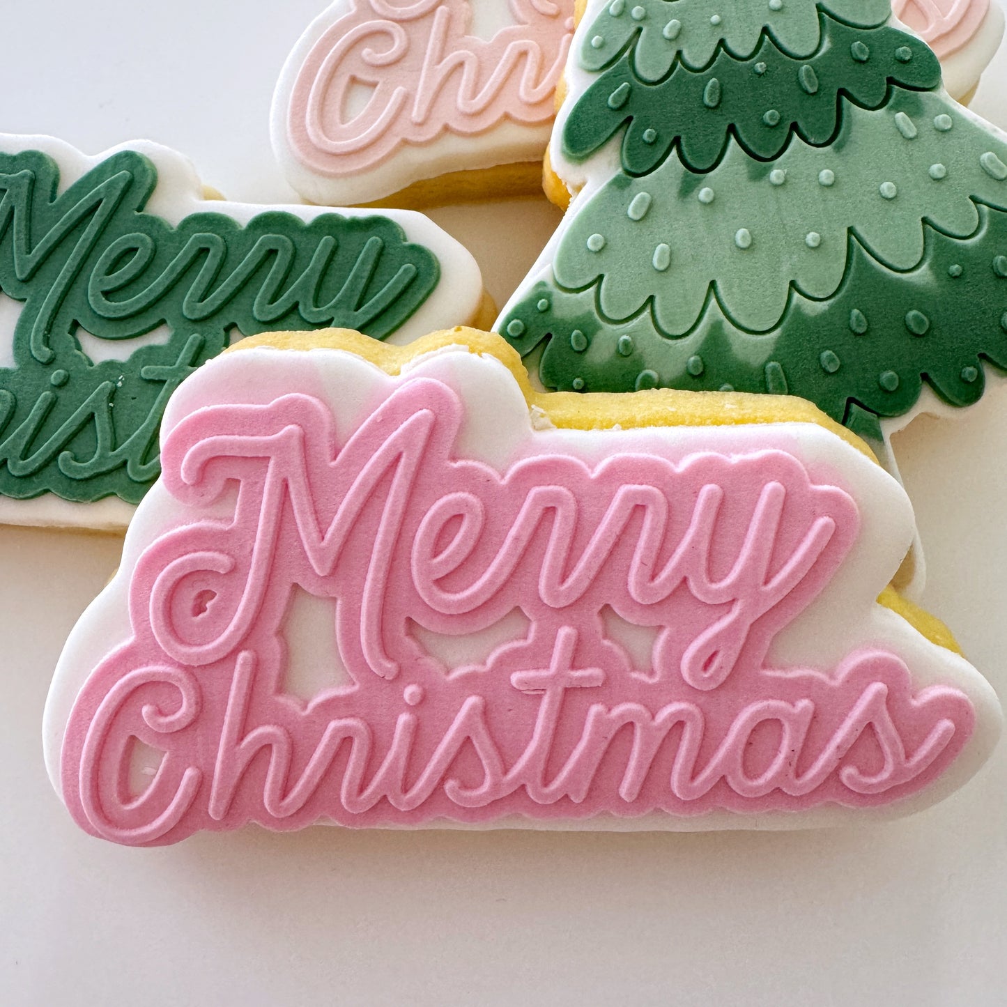 Standard Merry Christmas Cookie Stamp & Cutter