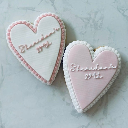 Long Scallopped Heart Cookie Stamp & Cutter