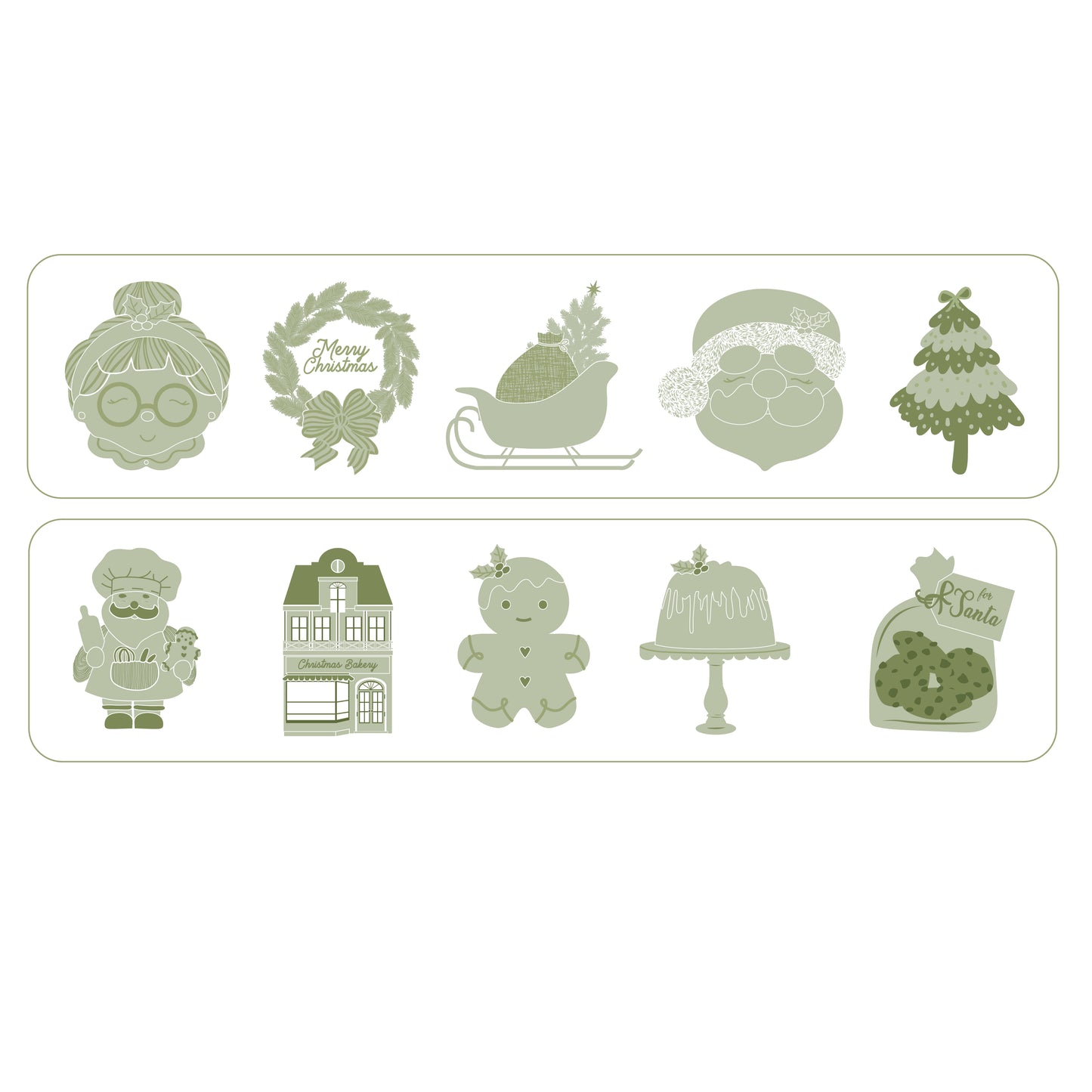 BUNDLE - 5cm Christmas Mini Cookie Plates & Cutters