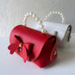 Mini Pearl Handle Gift Bag - Red