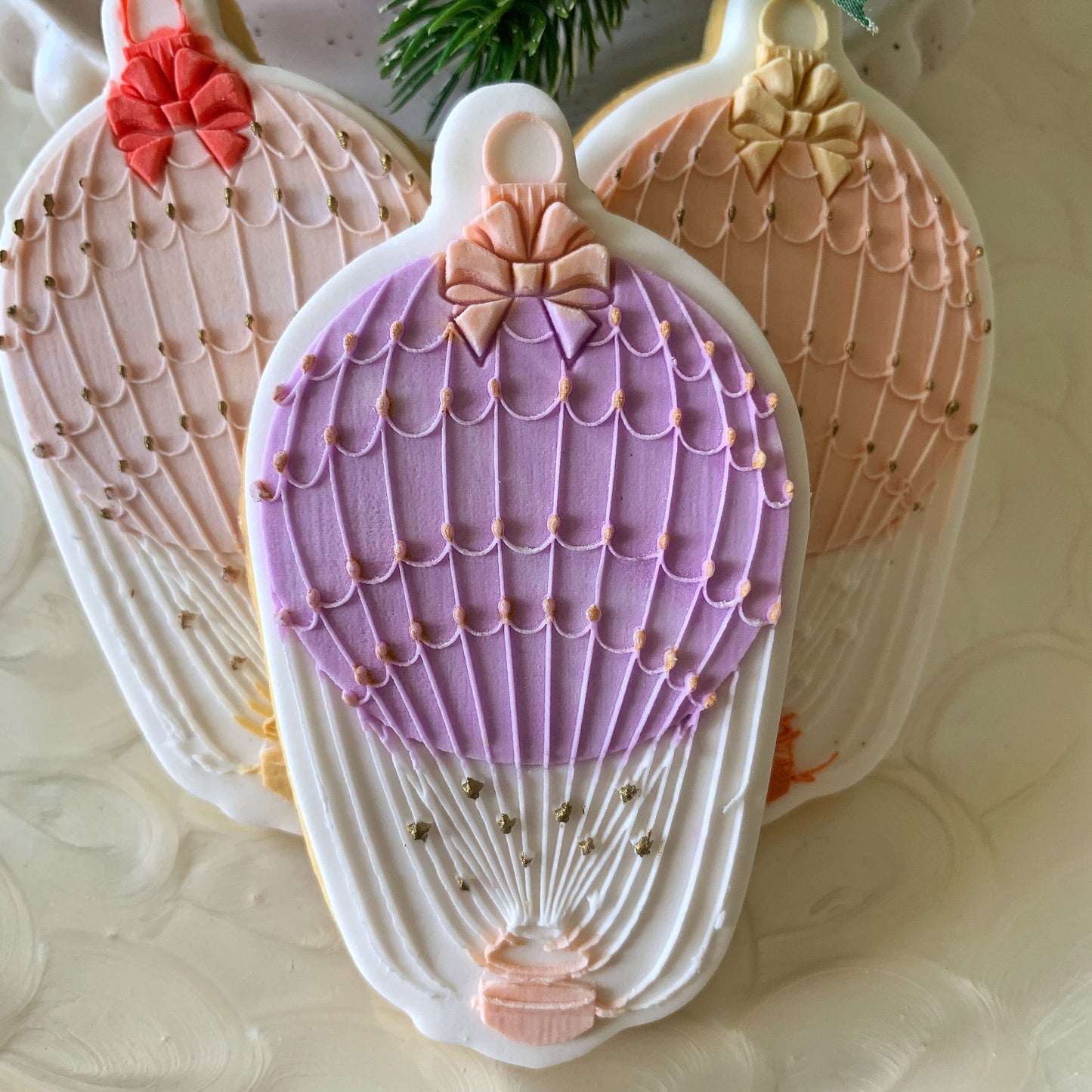 Hot Air Balloon Bauble Cookie Stamp & Cutter