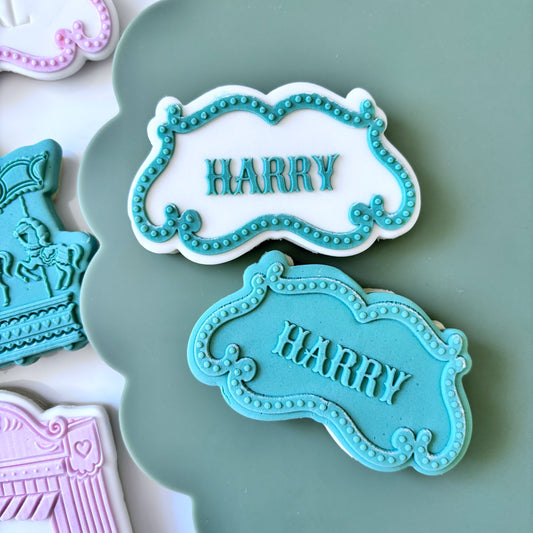 Carousel Personalised Frame Cookie Stamp & Cutter