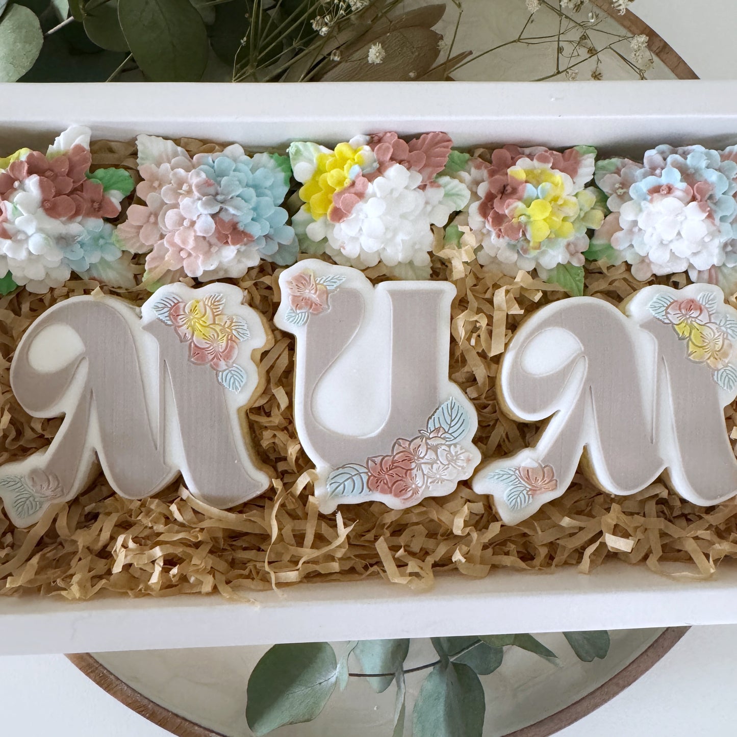 Hydrangeas MUM letters Cookie Stamps & Cutter