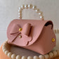 Mini Pearl Handle Gift Bag - Pink