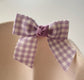 Lilac Gingham Pre tied bows (10pk)