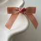 Baby Pink & Cream Stripe Grosgrain Pre tied bows (10pk)