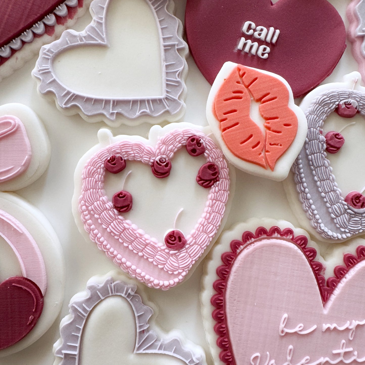 Mini Heart Cake Cookie Stamp & Cutter