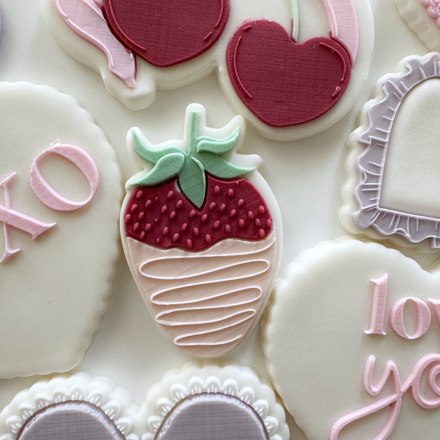 Mini Chocolate Coated Strawberry Cookie Stamp & Cutter