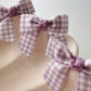 Lilac Gingham Pre tied bows (10pk)