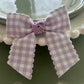 Lilac Gingham Pre tied bows (10pk)