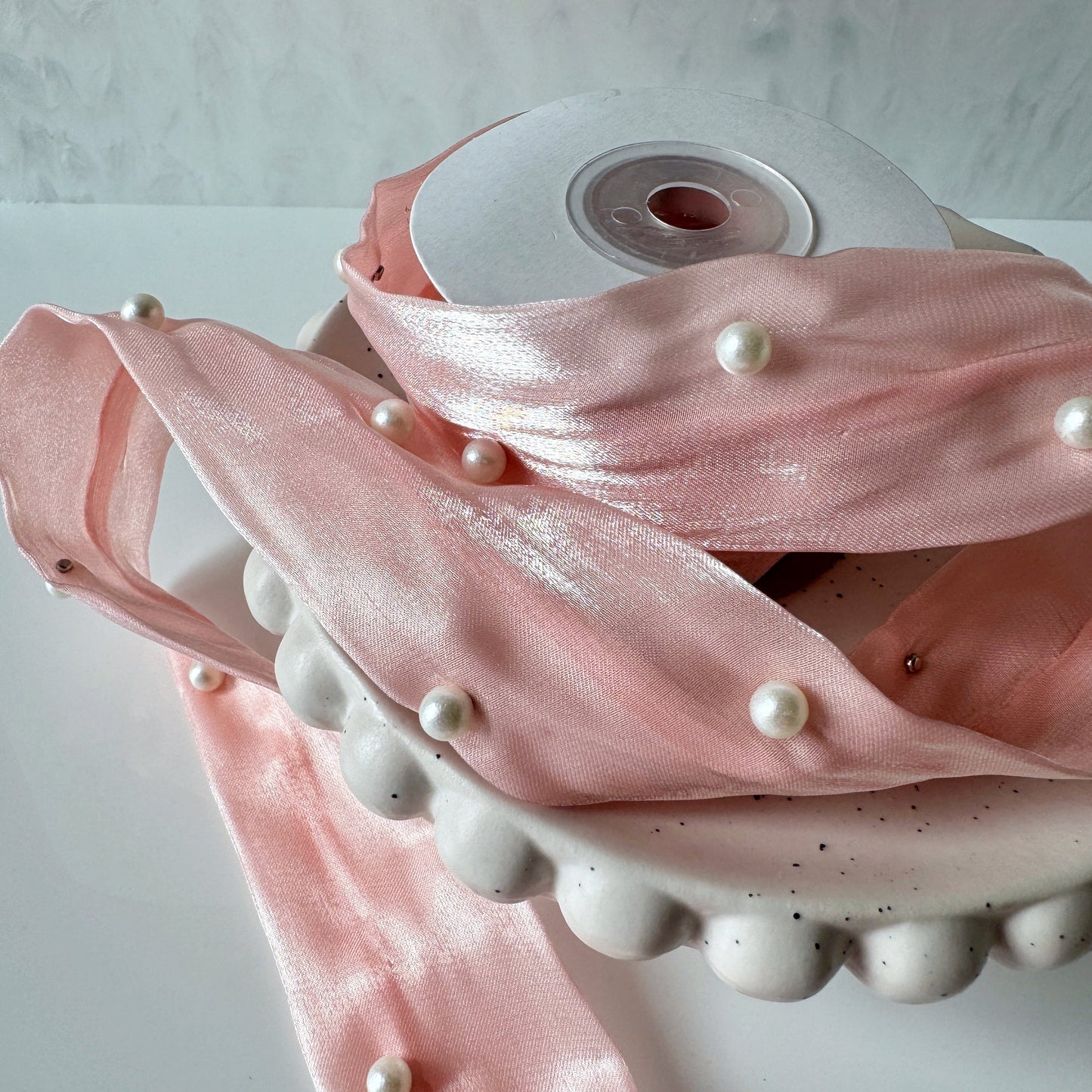 Pearl Silk Ribbon - Pink