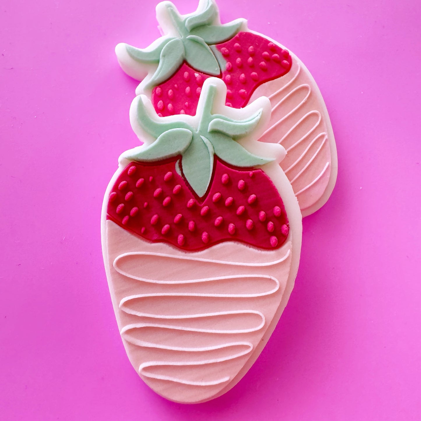 Standard Chocolate Coated Strawberry Cookie Stamp & Cutter