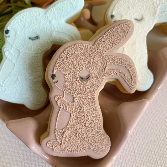 Small Blossom Bunny Cookie Stamp and Cutter