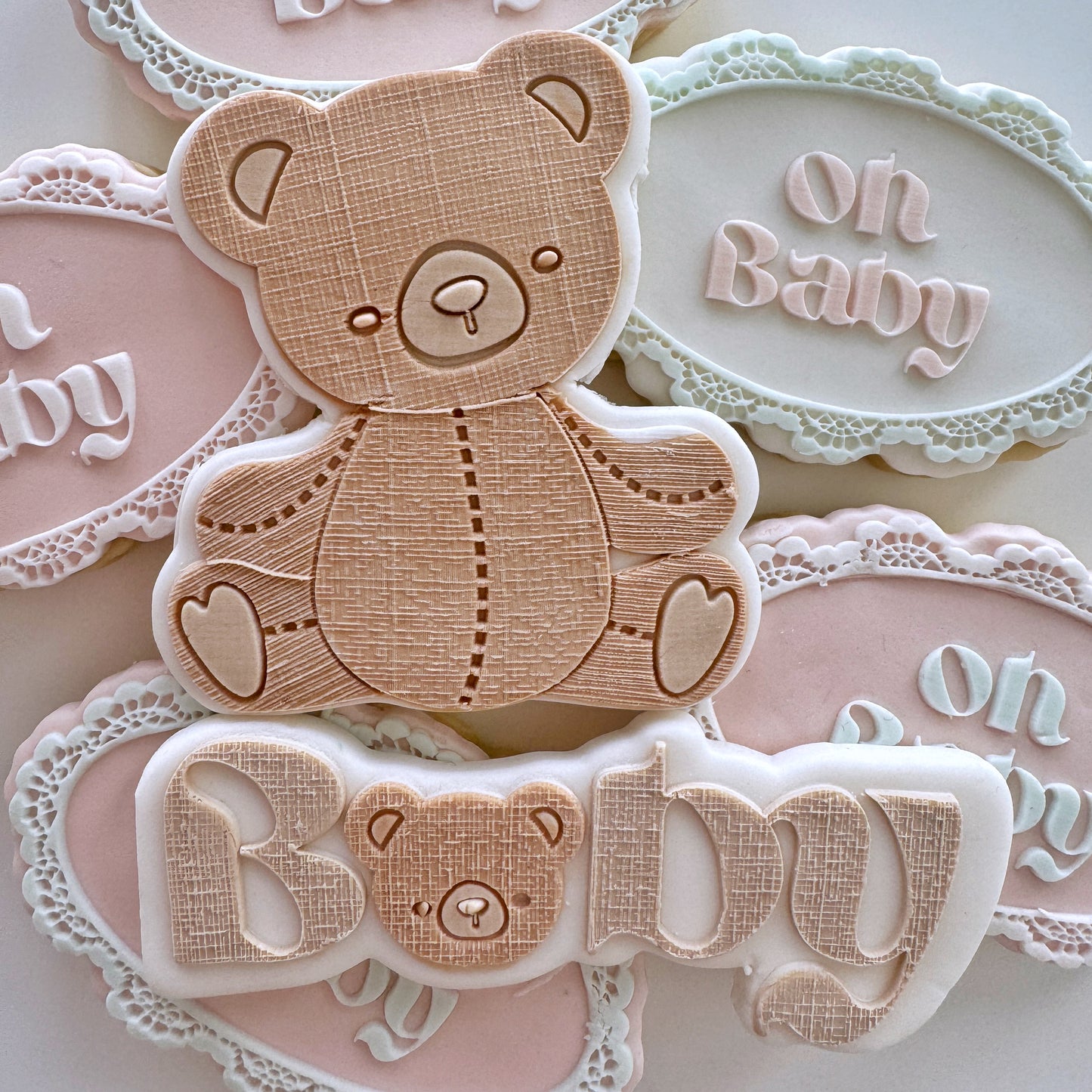 Linen Baby Cookie Stamp & Cutter