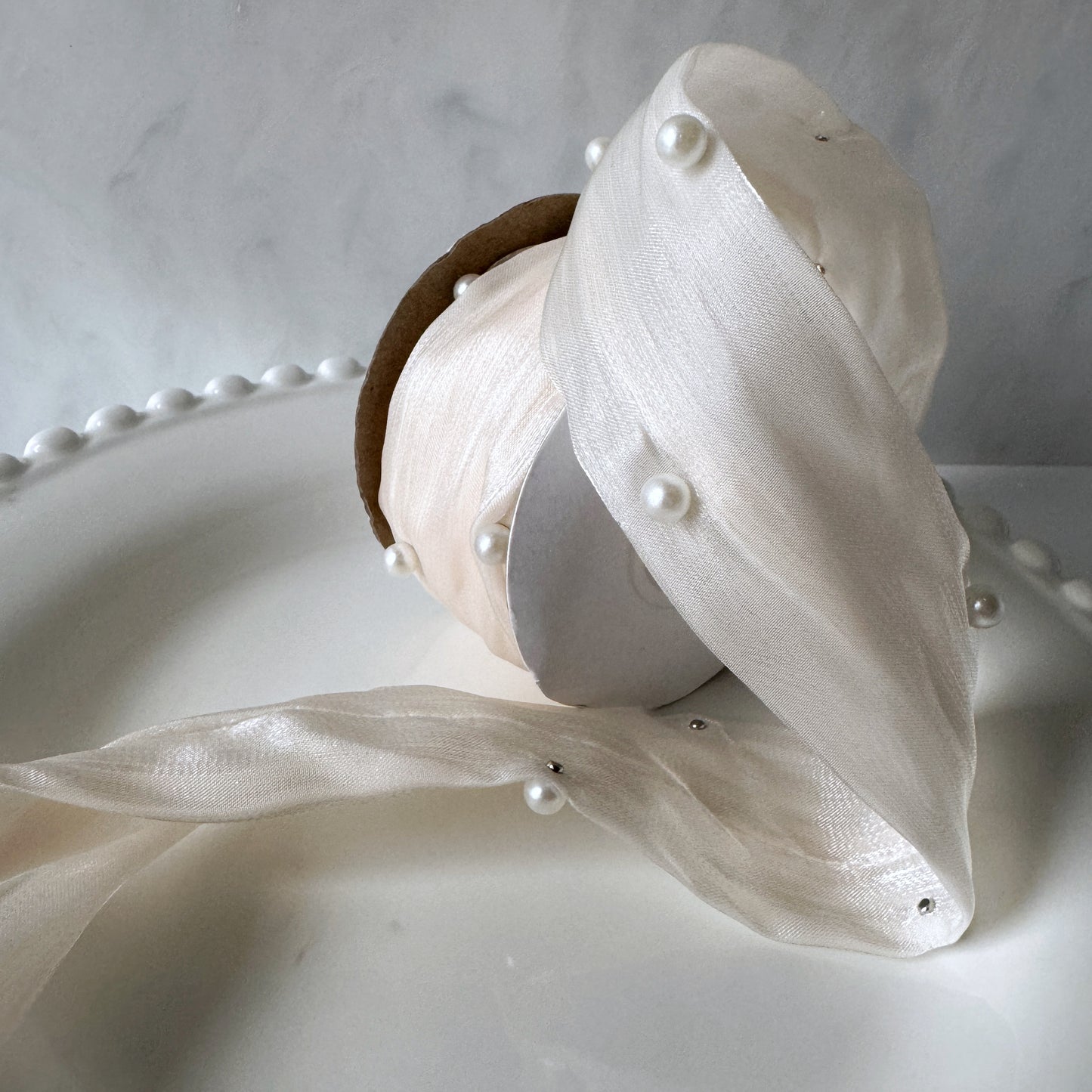 Pearl Silk Ribbon - Champagne