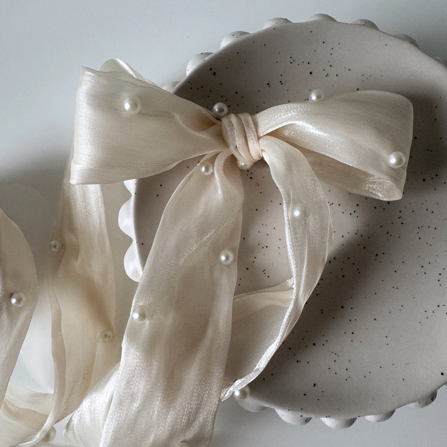 Pearl Silk Ribbon - Champagne