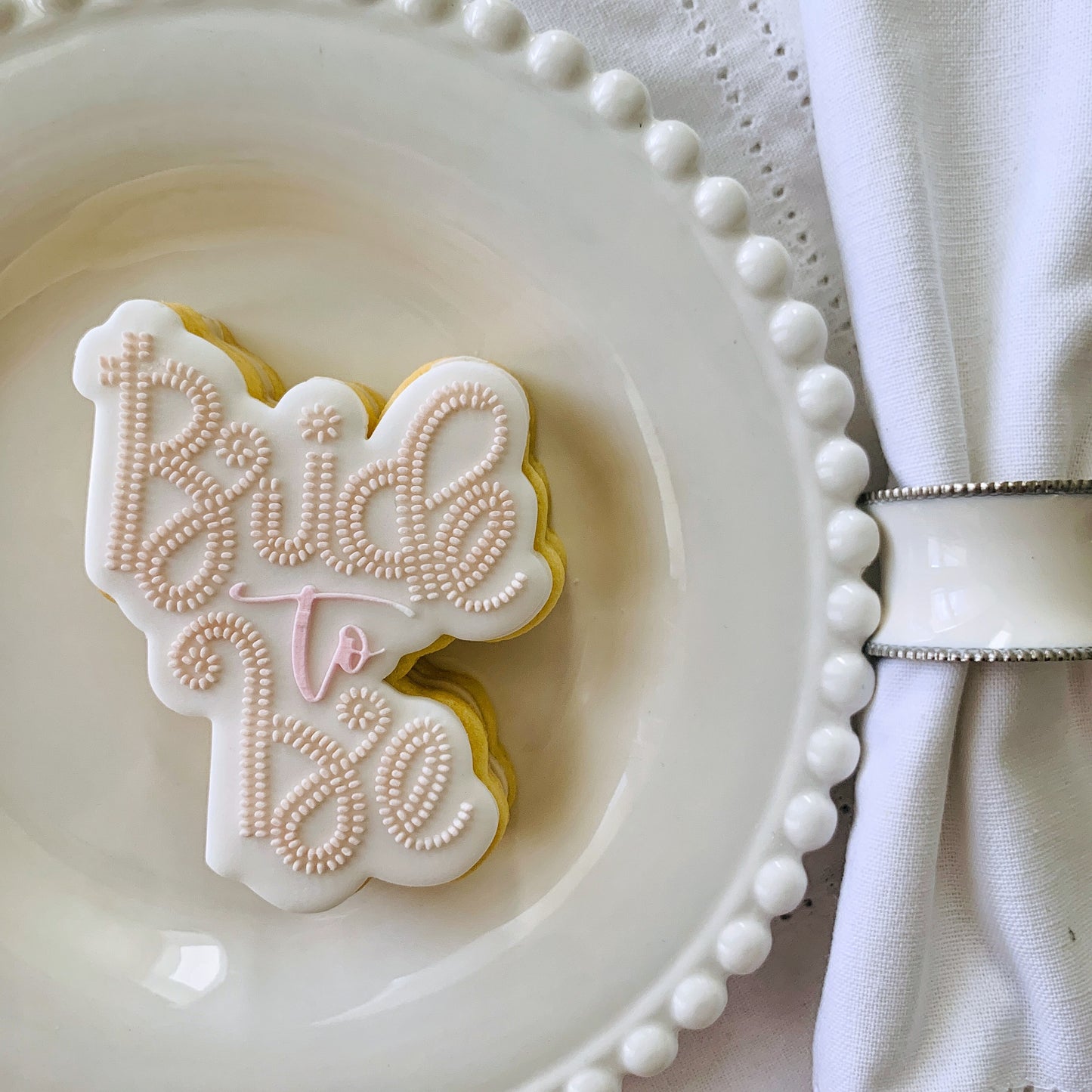 Beaded Bride to be Cookie Stamp & Cutter