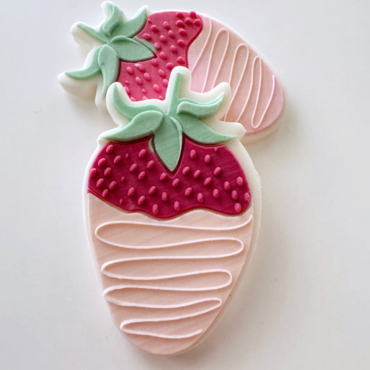 Mini Chocolate Coated Strawberry Cookie Stamp & Cutter