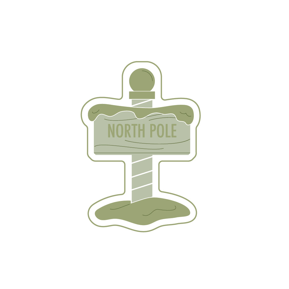 5cm Mini North Pole Sign Cookie Stamp & Cutter