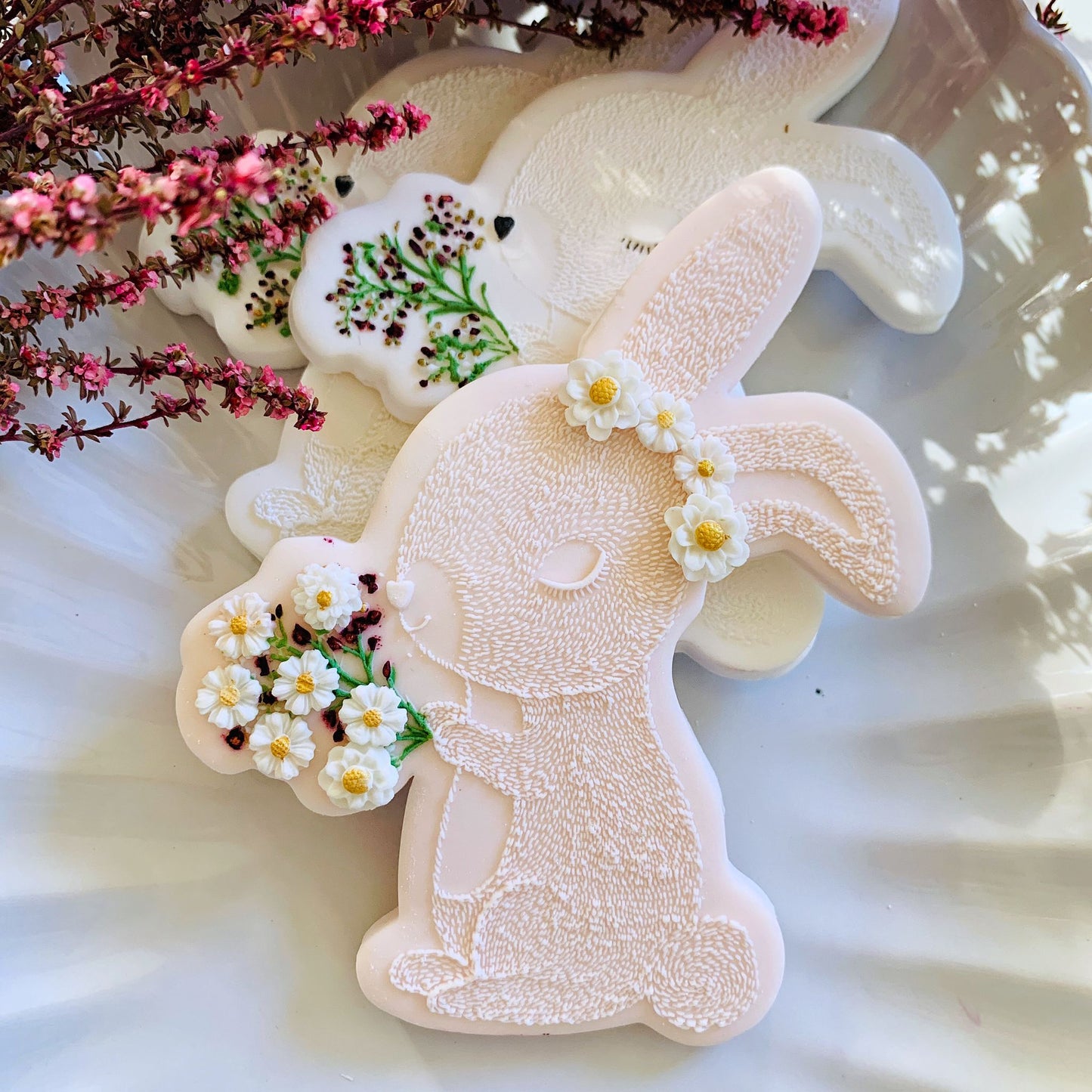 Large Blossom Bunny Cookie Stamp and Cutter