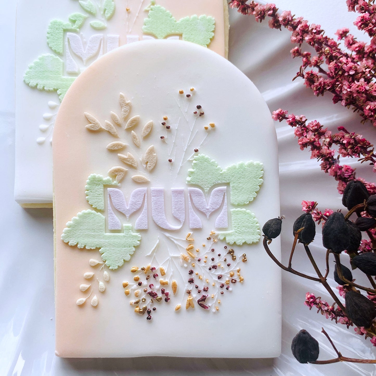 Floral MUM Cookie Stamp