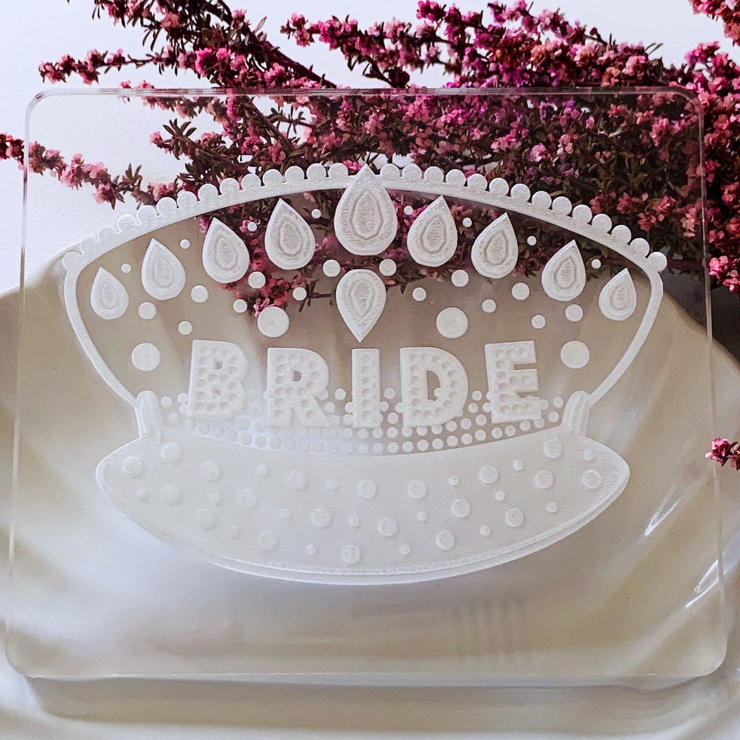 Large Glam Bride Hat Cookie Stamp & Cutter