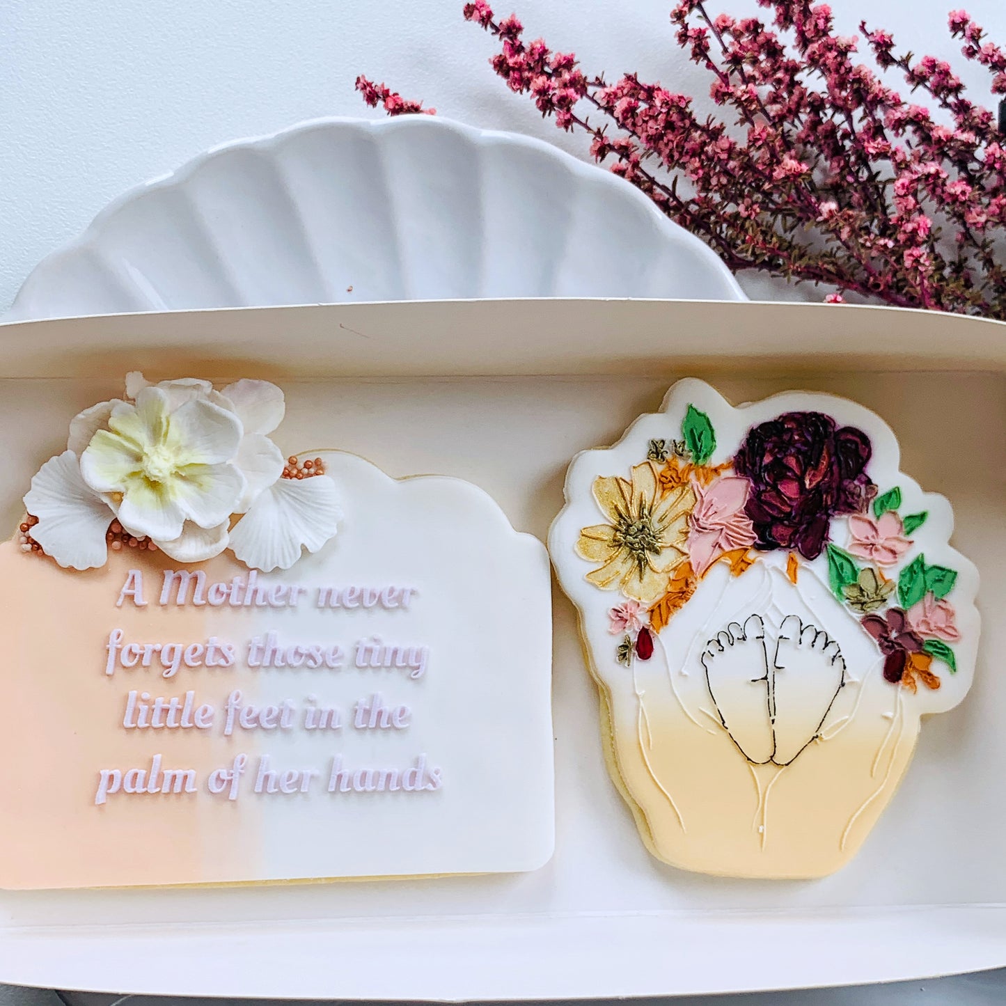 Floral Mother & Baby Cookie Stamp & Cutter