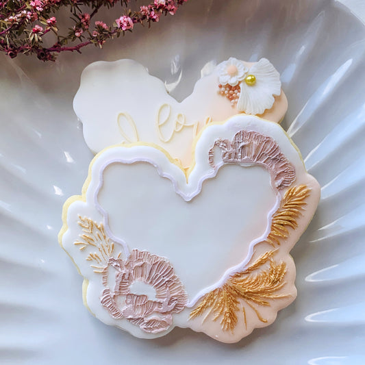 Floral Heart Cookie Stamp & Cutter