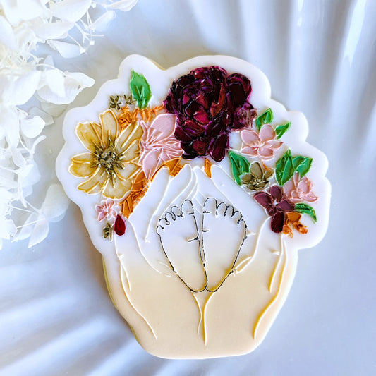 Floral Mother & Baby Cookie Stamp & Cutter