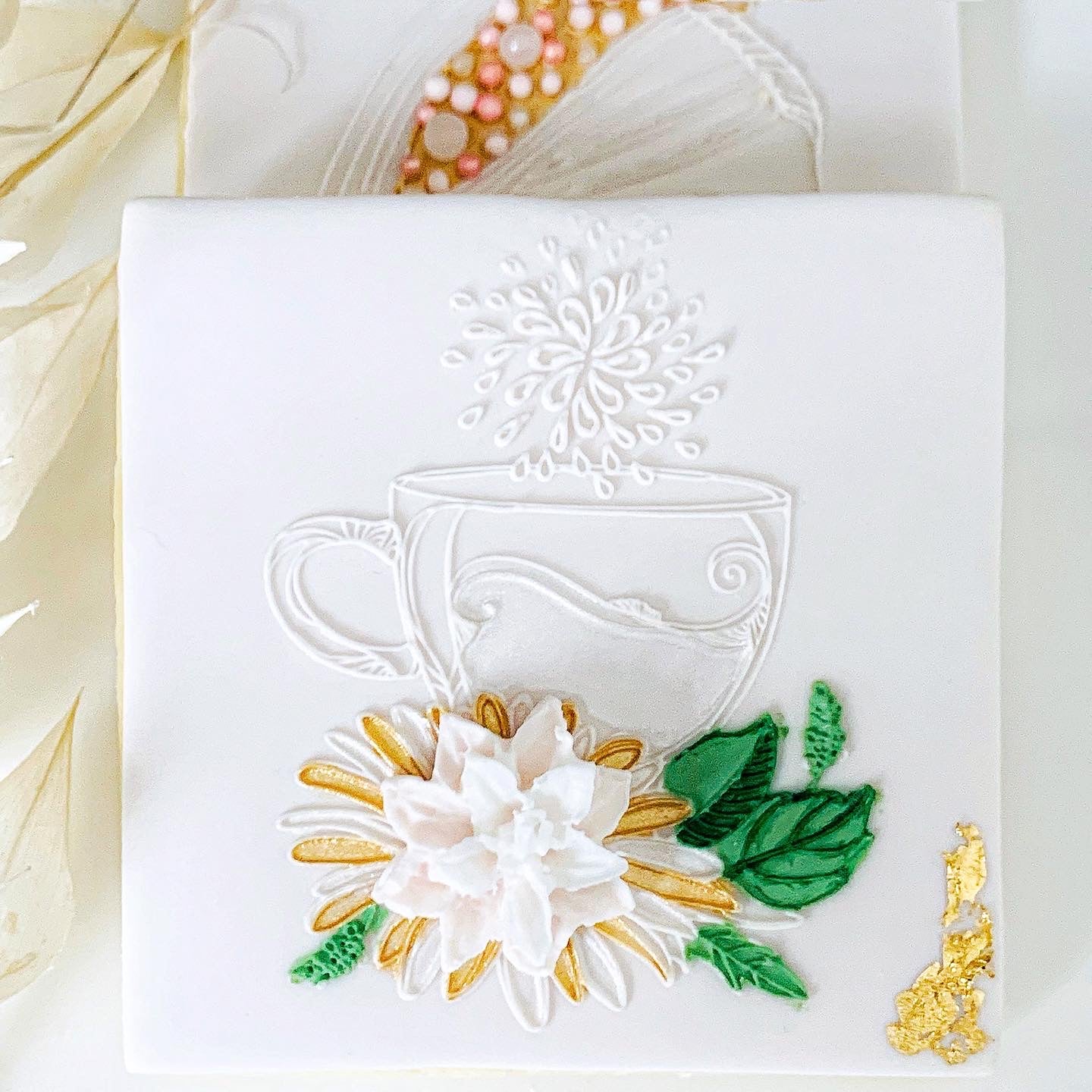 Daisy Tea Cup Cookie Stamp & Cutter